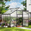 Asofer 8x6 FT Greenhouse with Lockable Hinged Door Vent Window, Polycarbonate Walk-in Winter Greenhouse Sunroom, Black