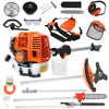 Gas Weed Eater 52cc, Powerful 2-Stroke Engine Weed Wacker with Multi-Function Attachments, 9500rpm Gas Powered Brush Cutter, Orange, for Lawn & Garden
