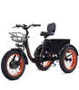 YEBEI Electric Tricycle for Adults Folding E-Trike Motorized Tricycle Electric 3 Wheels Trike Powerful 500W Motor Electric Tricycle 48V15AH Lithium Battery Max 20MPH 20*4.0” Fat Tire Orange
