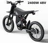 Riding'Times 2400W 48V Electric Dirt Bike for Adults Ridingtimes GT73,brushless Hub Motor,18.2AH*2 Electric BIKE with 25" tires digital screen Carbon Steel,BLACK